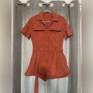 Jonathan Simkhai Women's Rust Lace print Jumpsuit